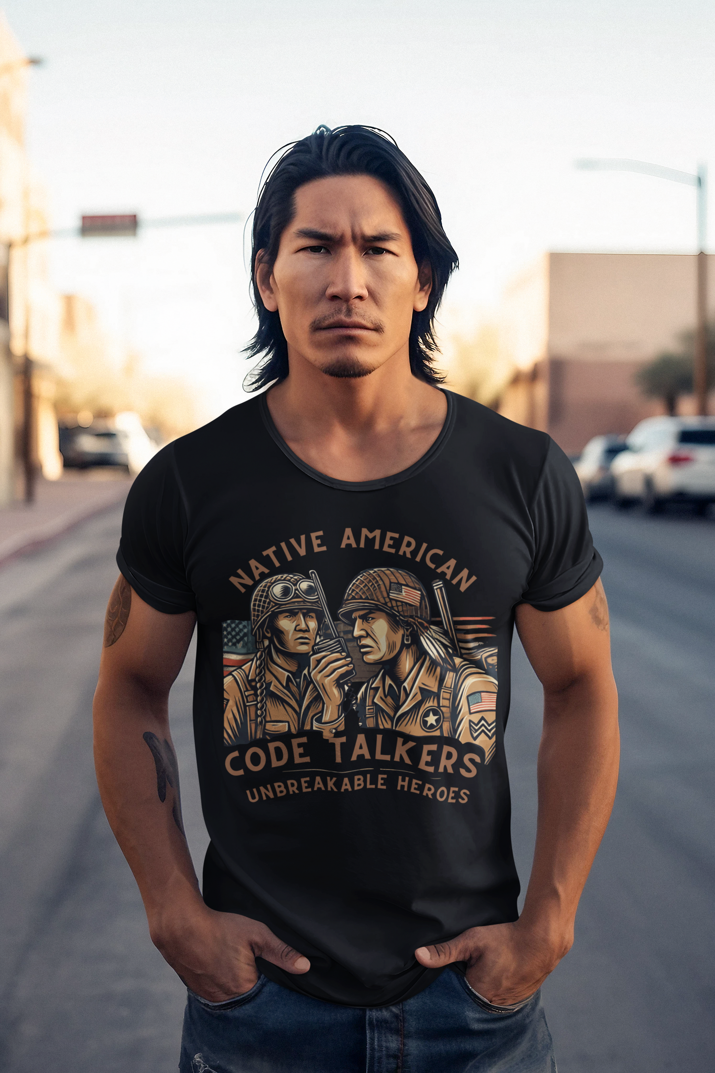 "Native American Code Talkers – Unbreakable Heroes WWII Tribute T-Shirt"